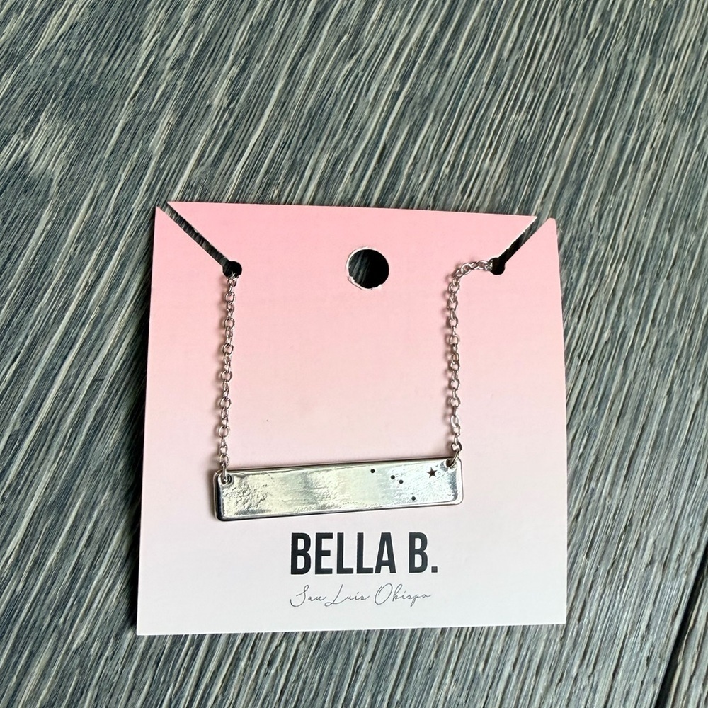 Cancer Zodiac Constellation Bar Necklace in Silver